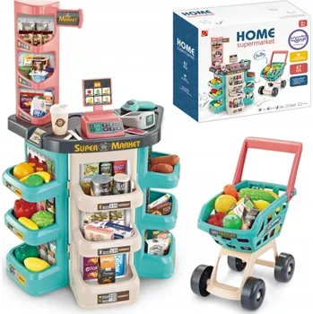 Hra na obchod Pokladna a nákupní vozík Woopie Home Supermarket