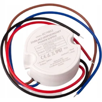 Voděodolný napájecí zdroj do instalační krabice fi60, 2,50A, 30W, 12V, IP67, 50x22 mm