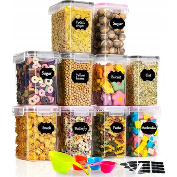 Dóza na potraviny X10 HERMETICKÉ UZAVÍRATELNÉ NÁDOBY NA POTRAVINY PLASTOVÉ KRABIČKY VZDUCHOTĚSNÉ + DÁREK