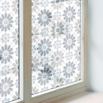 Stínítko do auta Fólie okenní mléčná na sklo okno, samolepicí fólie na balkon - květinová mozaika 200x116 cm