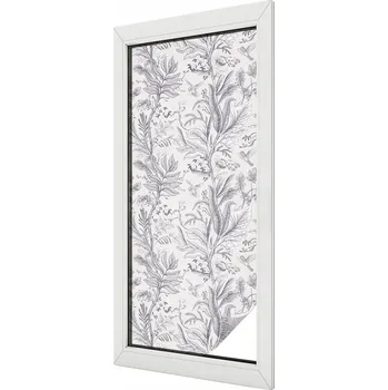 Okenní dekorace Samolepicí okenní Fólie Mléčná dekorativní listí a motýli 50x116 cm