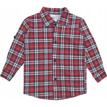 Chlapecká košile 92 Chlapecká SPOLEČENSKÁ košile VÁNOČNÍ s dlouhým rukávem, kostkovaná, vzor B125