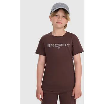 4F dětské tričko hnědé bavlna velikost 146