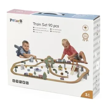 Vláček a vláčkodráha Dřevěná vláčkodráha 90 ks