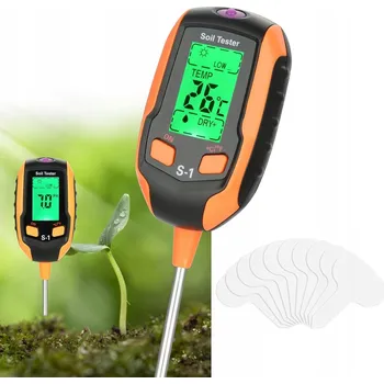 VLHKOMĚR PŮDY 4V1 MĚŘIČ PH, VLHKOSTI A ZÁVLAHY PRO ROSTLINY