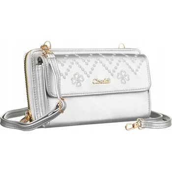 Stříbrná kabelka kabelka přes rameno eko kůže 4U Cavaldi