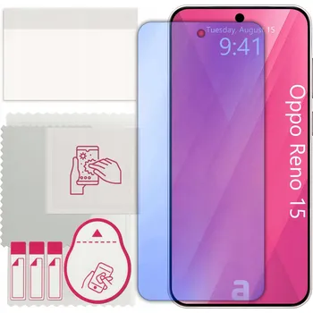 Pouzdro na mobilní telefon Sklo 9H pro Oppo Reno 15, alternativa tvrzeného skla, flexibilní