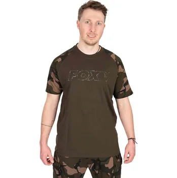 Rybářské oblečení Tričko Khaki/camo Outline T-shirt Velikost Xxl Fox