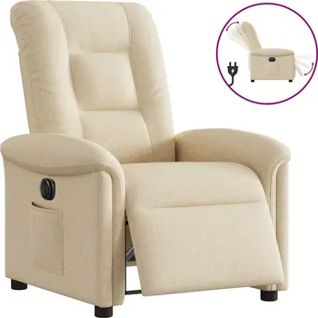 Křeslo zahrada-XL Elektrické polohovací křeslo krémové textil 3303242