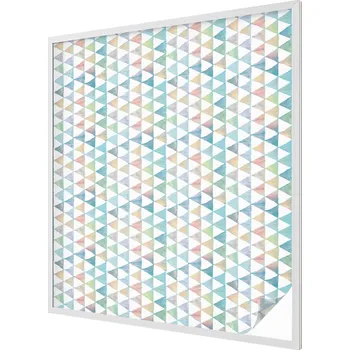 Okenní dekorace Samolepicí Mléčná fólie na okno se vzorem geometrických trojúhelníků 100x116 cm