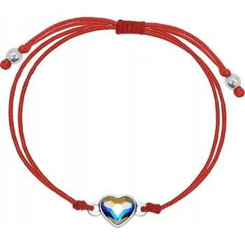 Náramek STŘÍBRNÝ DÁMSKÝ NÁRAMEK NA ŠŇŮRCE S NASTAVITELNOU DÉLKOU - SRDCE STŘÍBRO O RYZOSTI 925