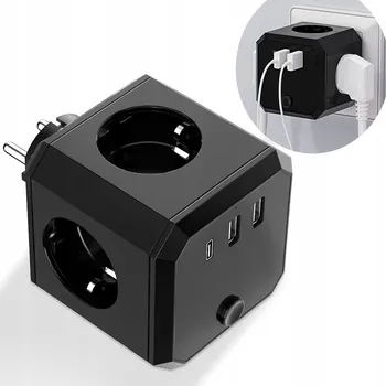 Elektrická zásuvka Rozbočovač Rozbočka Zásuvková lišta 4 USB porty