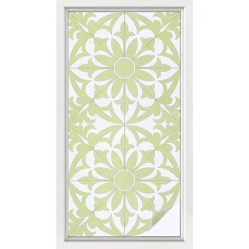 Okenní dekorace Samolepicí Fólie na Okno Ochrana Soukromí Zelený ornament 50x100
