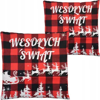 Povlečení POVLEČENÍ NA DEKORAČNÍ POLŠTÁŘ VÁNOČNÍ MOTIV 45x45 cm 2 KUSY