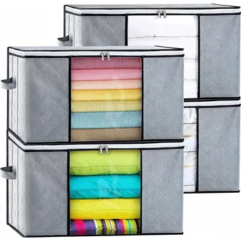 Úložný box ÚLOŽNÝ BOX NA OBLEČENÍ ORGANIZÉR DO SKŘÍNĚ KRABICE KONTEJNERY 84L x4