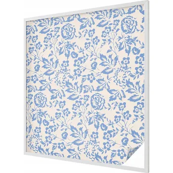 Okenní dekorace Samolepicí fólie na okno proti slunci – mléčná, květy a listy, 100x116 cm