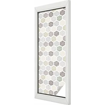 Okenní dekorace Fólie Okenní dýha Samolepicí Mléčná vitráž Geometrické vlny 50x146