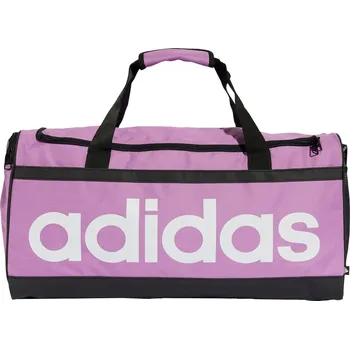 ADIDAS Taška Essentials Linear Duffel Medium BÍLÁ|FIALOVÁ