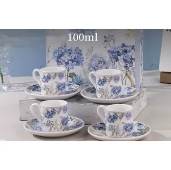 2x Šálek s podšálkem na espresso 100 ml s DÁREK KRABIČKA