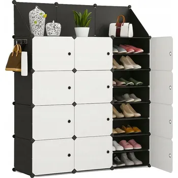 Šatní skříň Skříň HÖGLER FlexiSpace MX24 124 x 154 x 32 cm bílá, černá