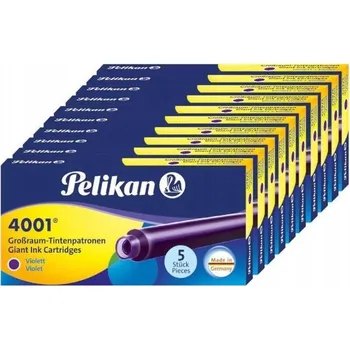 Náplně do plnicích per inkoustové dlouhé 4001 fialové 50 Ks PELIKAN