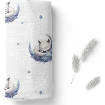 Plena Bocioland Bambusová plena pro miminko Spící lišky 40 x 40 cm, 1 ks