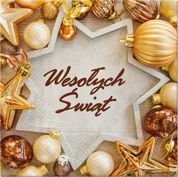 Papírový ubrousek Ubrousky "Veselé Vánoce - baňky", Paw, 33 cm, 20 ks