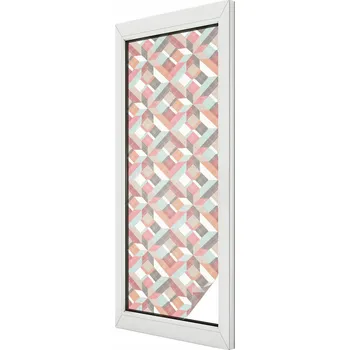 Okenní dekorace Mléčná dýha Fólie na okno Balkon Sklo Etnické kosočtverce 50x146