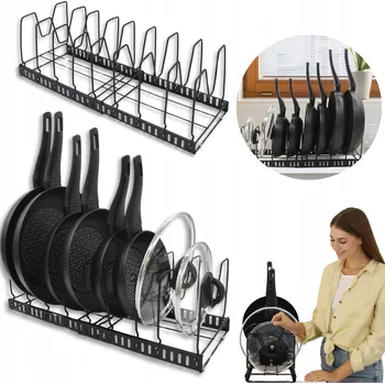 STOJAN NA POKLIČKY, PÁNVE, TALÍŘE, ORGANIZÉR, KUCHYŇSKÝ REGÁL DO SKŘÍŇKY