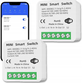 vypínač WIFI relé spínač světla TUYA do instalační krabice, 16A