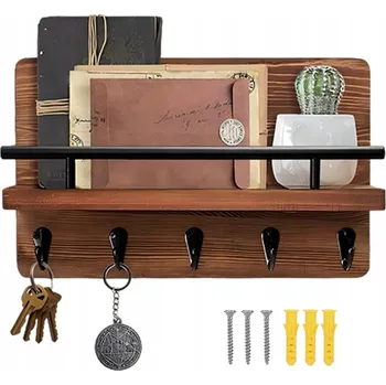 Věšák Stojací věšák dřevěný Bedee, odstíny hnědé