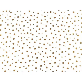 Balící papír Stoklasa Balící papír vánoční hvězdy zlaté 0,7x2m