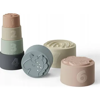 Hračka pro nejmenší Silikonové skládací kelímky pro miminka - interaktivní vzdělávací hračka pro rané dětství