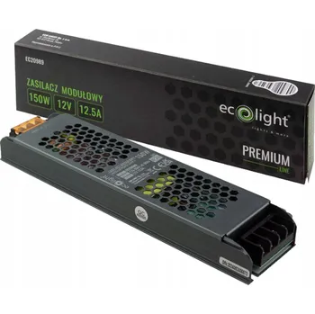 Napájecí zdroj pro osvětlení LED zdroj 150W 12V SLIM PREMIUM LINE ECOLIGHT TRANSFORMÁTOR PRO LED