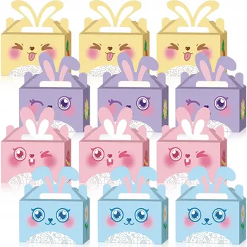 Dárková krabička 12x VELIKONOČNÍ KRABIČKY NA BONBÓNY, DOBROTY, DÁREK, TAŠKY, KRABIČKA, SADA