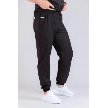 Pánské kalhoty Pánské zdravotnické kalhoty - Midnight Black S Jogger se stahovací šňůrkou