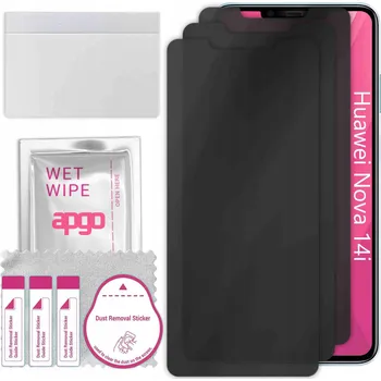 Pouzdro na mobilní telefon 3x Hybridní Sklo s Filtrem Soukromí pro Huawei Nova 14i, PRIVACY