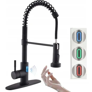 Vodovodní baterie Dřezová baterie LED s ohebnou hubicí, mění barvu podle teploty