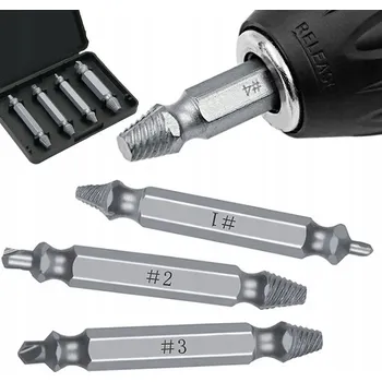 Vrták Vytahováky na zalomené šrouby a vruty, sada 4 ks