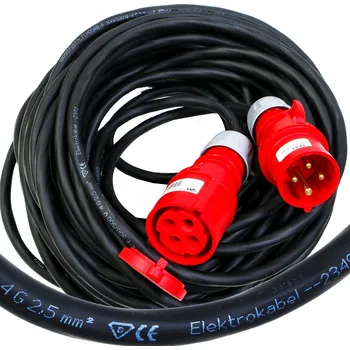 Napájecí kabel Prodlužovací Kabel stavební 16A 4kolíkový gumový OW 4x2,5 10m