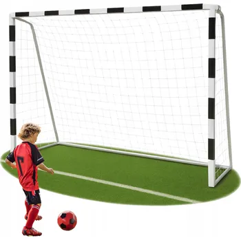 Sportovní branka FOTBALOVÁ BRANKA PRO DĚTI VELKÁ KOVOVÁ SÍŤ KOLÍKY 300x160 cm
