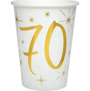 Jednorázové nádobí Kelímky k sedmdesátým narozeninám 70 10 ks