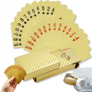 Poker KARTY NA POKER 108 KARET SADA ZLATÉ VODĚODOLNÉ POKEROVÉ KARTY