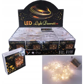 Vánoční dekorace Světelný řetěz LED 500 cm na baterie, bílý