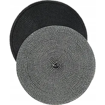 prostírání Prostírání na stůl LANDO černé, sada 2 ks, 38 cm, HOMLA