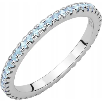 Prsten STŘÍBRNÝ Dámský PRSTÝNEK ryzost 925 Prsten s modrými Zirkony vel. 12