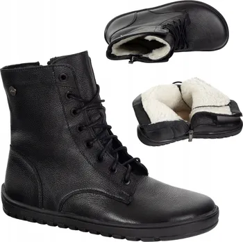 Dámská zimní obuv Dámské kotníkové boty barefoot kožené 1799POL černé lícové 37
