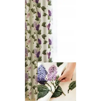 Obraz Závěs Měkký VELUR Květ Bez Fialová s Páskou na Žabky Tunel š.150x140