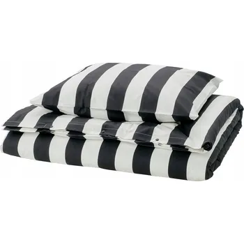 Povlečení IKEA SLANHOSTMAL Sada povlečení 150x200/50x60 cm proužky černá/bílá