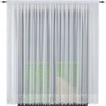 Záclona Hotová záclona PROSTA 200x200 s krajkou, hladká záclona s guipure do obýváku